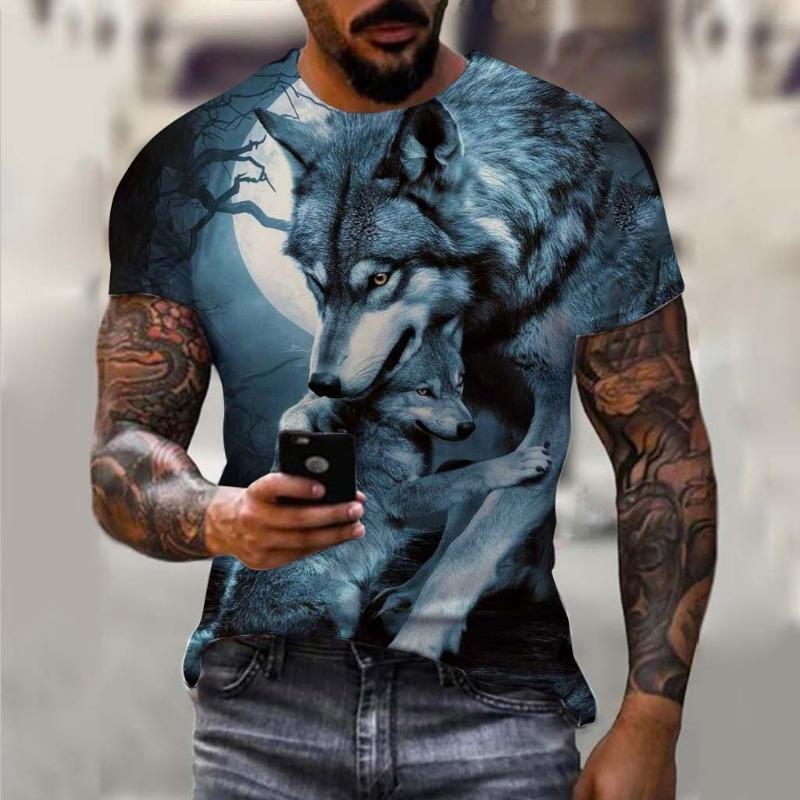 

Men s T-Shirts Animal Wolf Pattern 3D Print Tops Tees Summer Women Streetwear Fashion Oversized Unisex T Shirt Men Clothing L