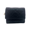 Compact Wallet Canage Lambskin Lady Dior Tri-fold Wallet Black Lambskin Used