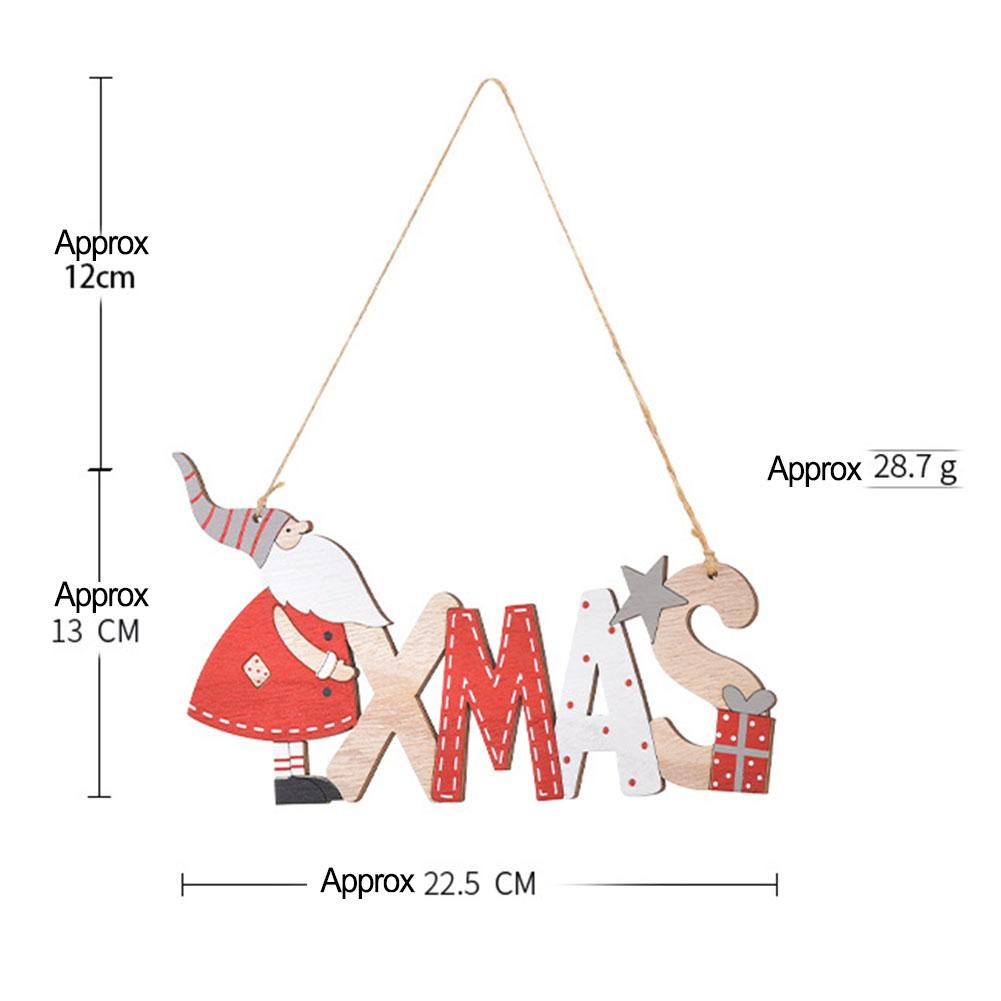 1 Pcs 23*13CM Wooden Santa Claus Letter Hanging Door Hanging Christmas Tree Party For Home Door Xmas Tree Pendants