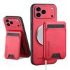 Custodia in Pelle Magnetica Wireless per iPhone 17 16 15 14 Plus 13 12 11 Pro Max 17E 16E con Supporto Air e Portafoglio