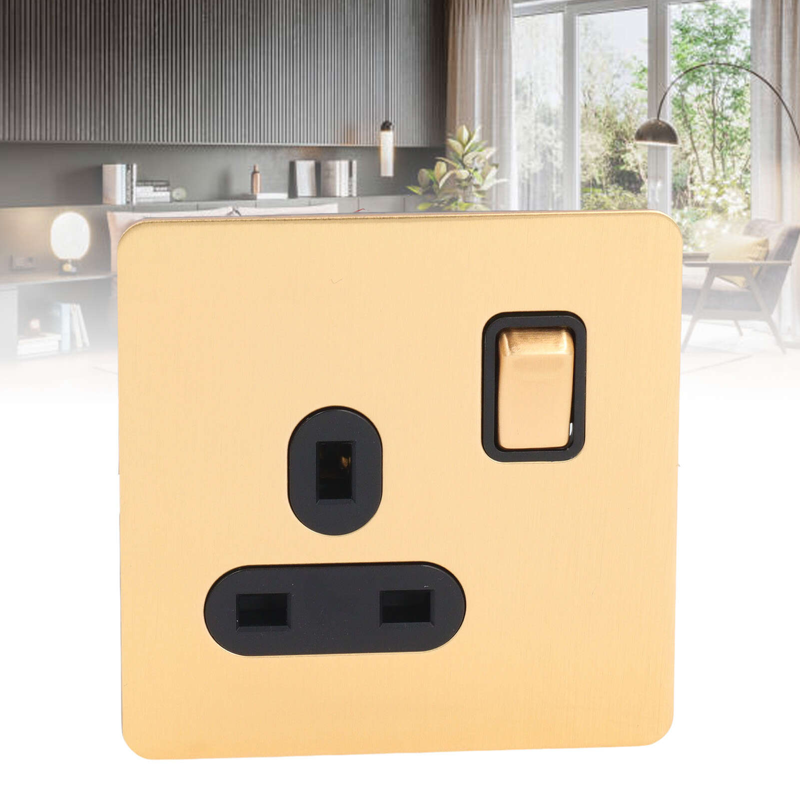 

Wall Switch and Outlet Antique Copper Stainless Steel Plate Rocker Light Switch and Receptacle Combo 13A