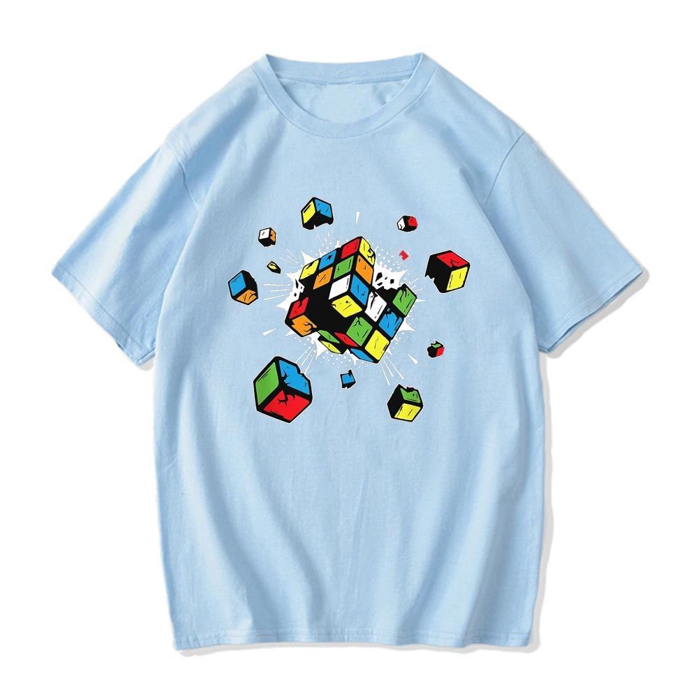 Exploding Rubix Rubiks Rubics Cube Present Pure Cotton EU size tshirts Japanese comic Unisex t shirt anime unisex clothes