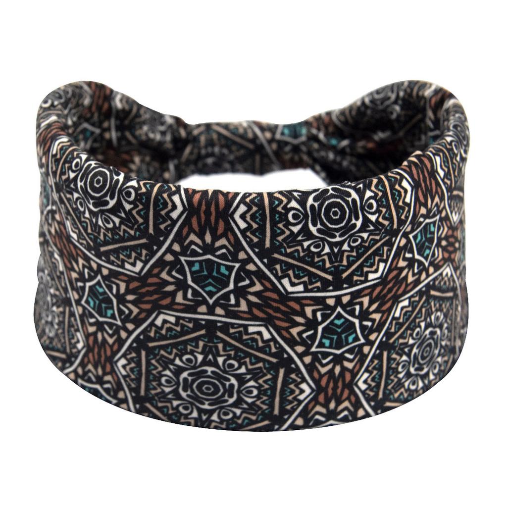 Bohemian Cashew Yoga Übung Stirnband Anti Schweiß und Feuchtigkeit Absorbieren Elastische Baumwolle Stirnband Knoten Stirnband