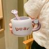 Milk fufu cute cartoon ceramic mug with spoon girls office coffee milk breakfast drinking cup