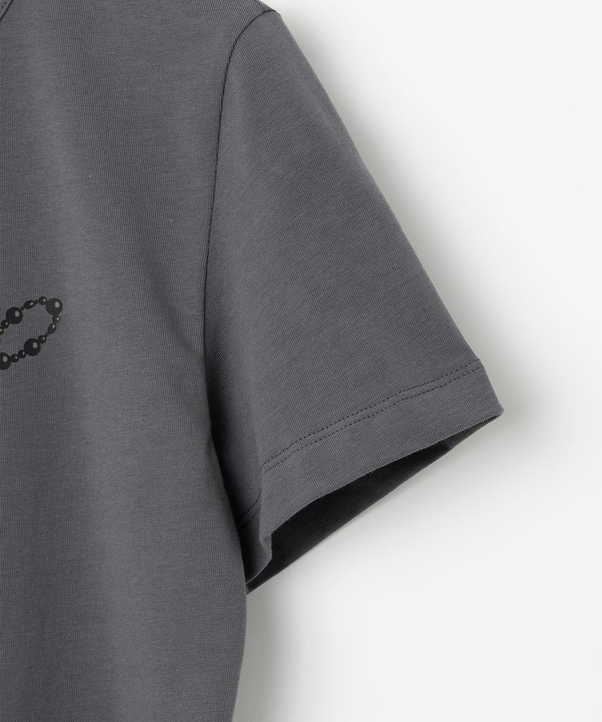 MILLO WOMEN Pearl Ribbon T-Shirt [Charcoal]
