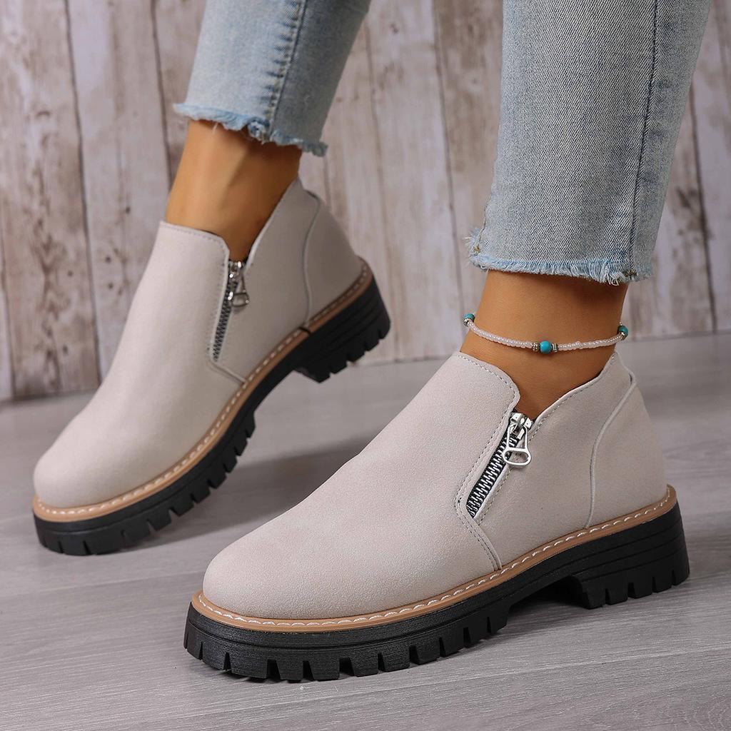 Women Boots  New Plus Size Platform Shoes Side Zipper Short Shoes Thick Sole Ankle Boots Fashion Comfortable Boots for Women