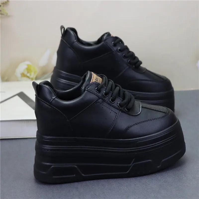 

Модные 12 см Удобные Весенние Ботильоны из Натуральной Кожи на Платформе и Танкетке Осенняя Женская Обувь Синтетические Массивные Кроссовки 34 чёрный