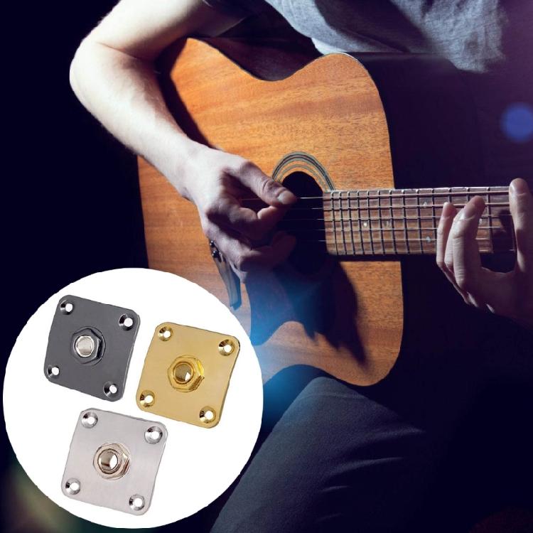 Universal Electric Guitar Output Jacks Base Square Metal Plate 4 Mounting Screws Professional Stability Zinc Alloy