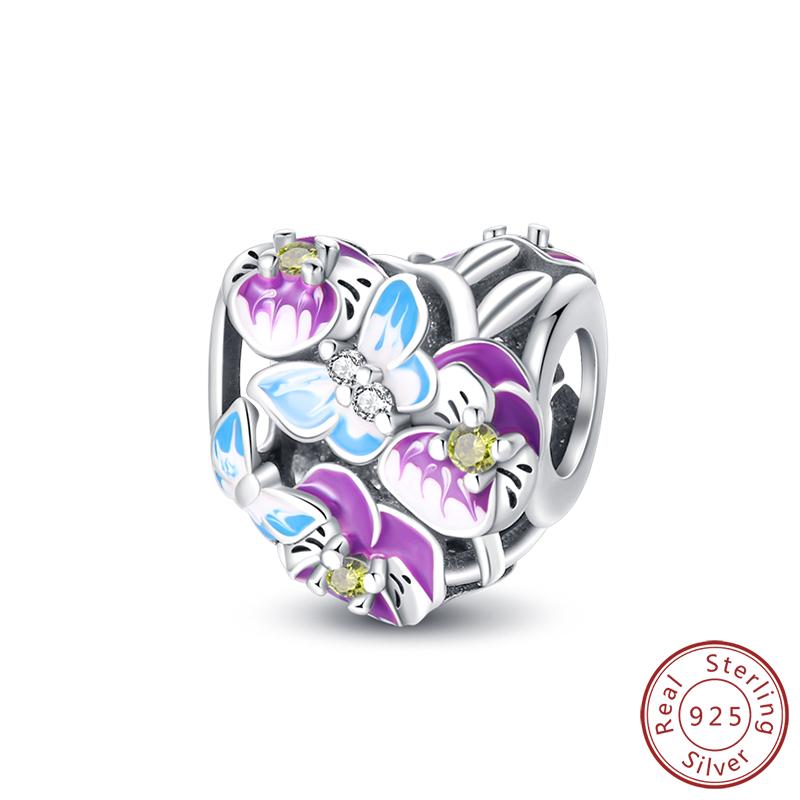 Elegant S925 Silver Butterfly & Dragonfly Multicolor Charms Beads Pendant 3mm DIY Fine Jewelry Making Accessories Gifts