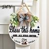 Decorative Signs for Living Room Welcome Sign Front Door Porch, Round Wooden Hanging Porch Plaque, Rustic Farmhouse Hanger, Thoughtful Gifts Neighbors