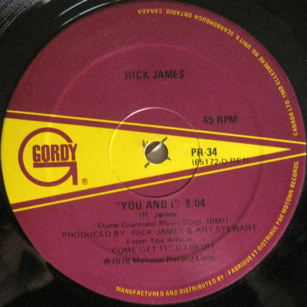 LP Record RICK JAMES You And I PR34 Gordy 1978 Canada SoulFunk Used
