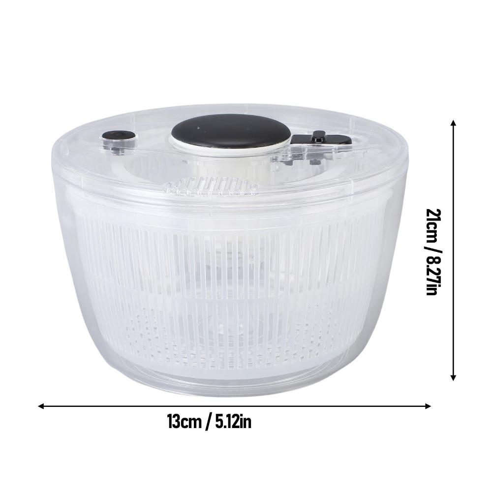Large Capacity Salad Spinner Transparent Black Salad Washer  Vegetables and Fruits