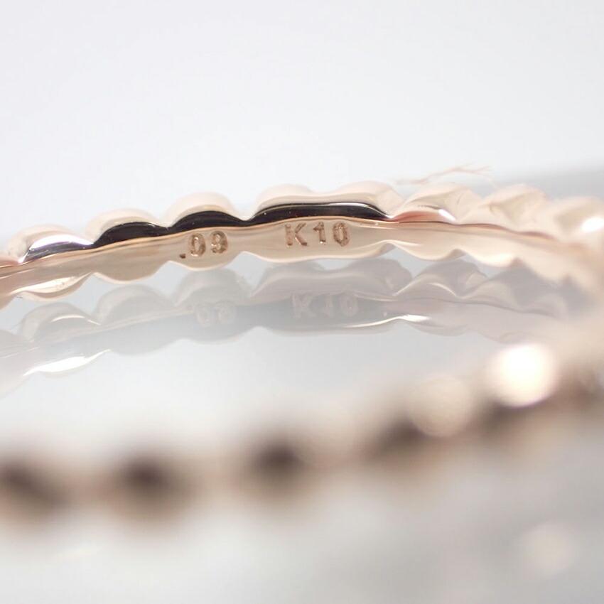 [Pre-owned] Agete K18PG Diamond 0.05ct Ring / Size 11 / J92-7