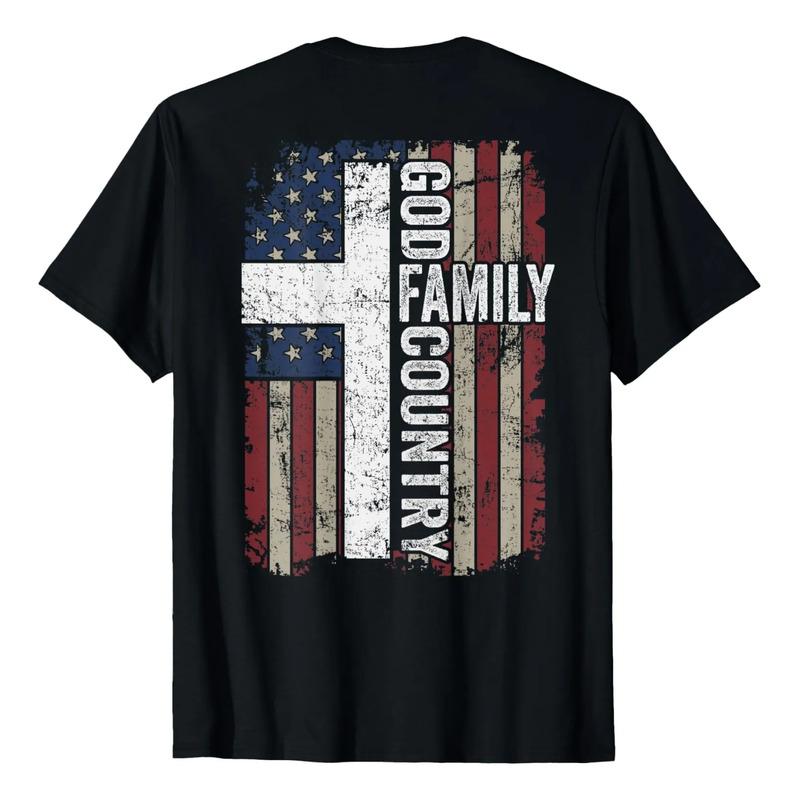 God Family Country - Patriotic Christian Cross Usa (no Verso S разноцветный