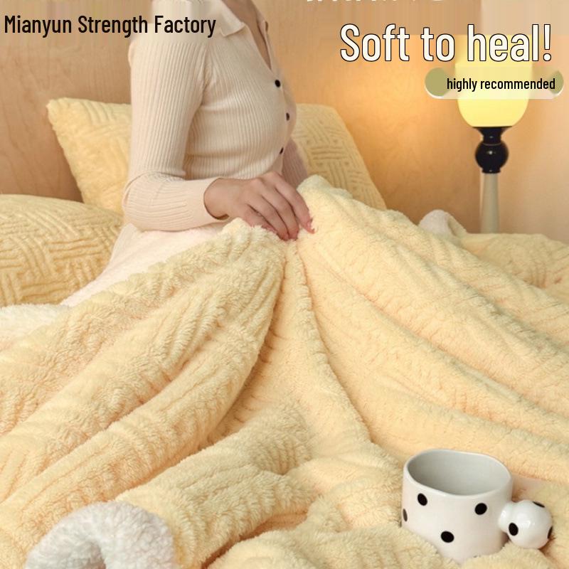 Lammwolle Milch Samt Fleece Überwurfdecke für Büro oder Sofa Nickerchen.