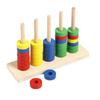 Certified Safe Children's Wooden Rainbow Ring Toss & Logic Training Toy