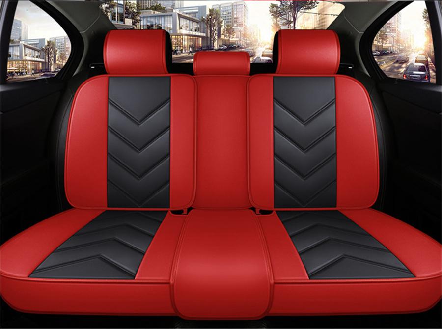 5-Seats Luxury Wear Resistant Leather Seat Cover Car SUV Full Front+rear Universal Seat Cushion Headrest Waist Pillow