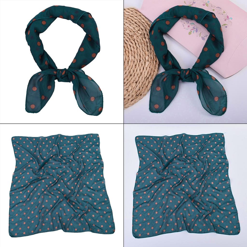 Stylish Black Dotted Small Square Scarf for Men and Women Neckerchief Headscarf Trendy Dotted Neck Scarf Square Scarves