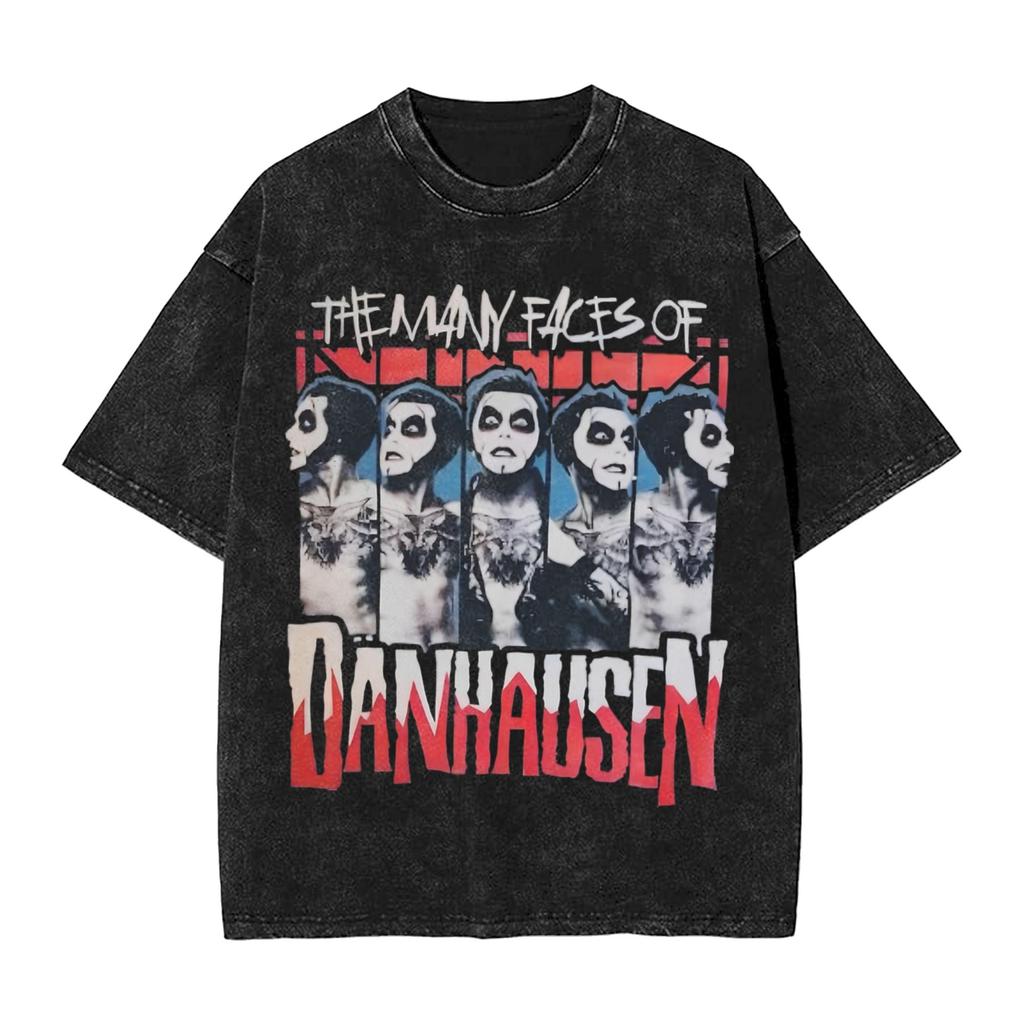 Washed T Shirts Danhausen Curses Meme Horror Hip Hop TShirts Oversize Streetwear Short Sleeve Summer Tops Tees Men Women