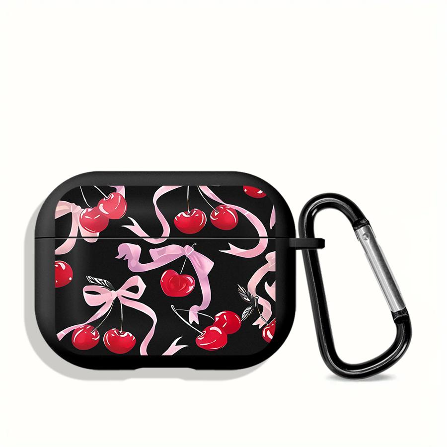 Earphone Cases Cover Case For Airpods 3 Pro 4 1 Pro3 Pro2 2 Korean Cute Bow Cherry