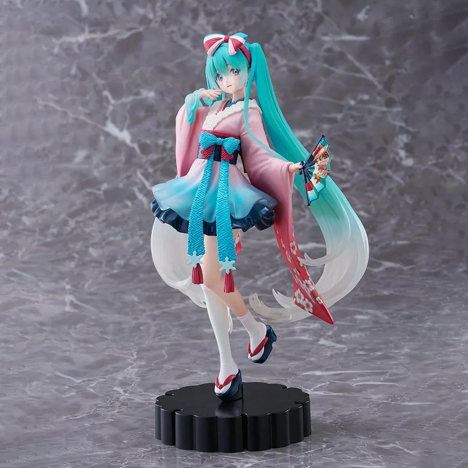 21cm Hatsune Miku Anime Figure Toys Neo Tokyo Series Kimono MIKU Kawaii Cartoon PVC Action Figurine Model Dolls Birthdays Gifts