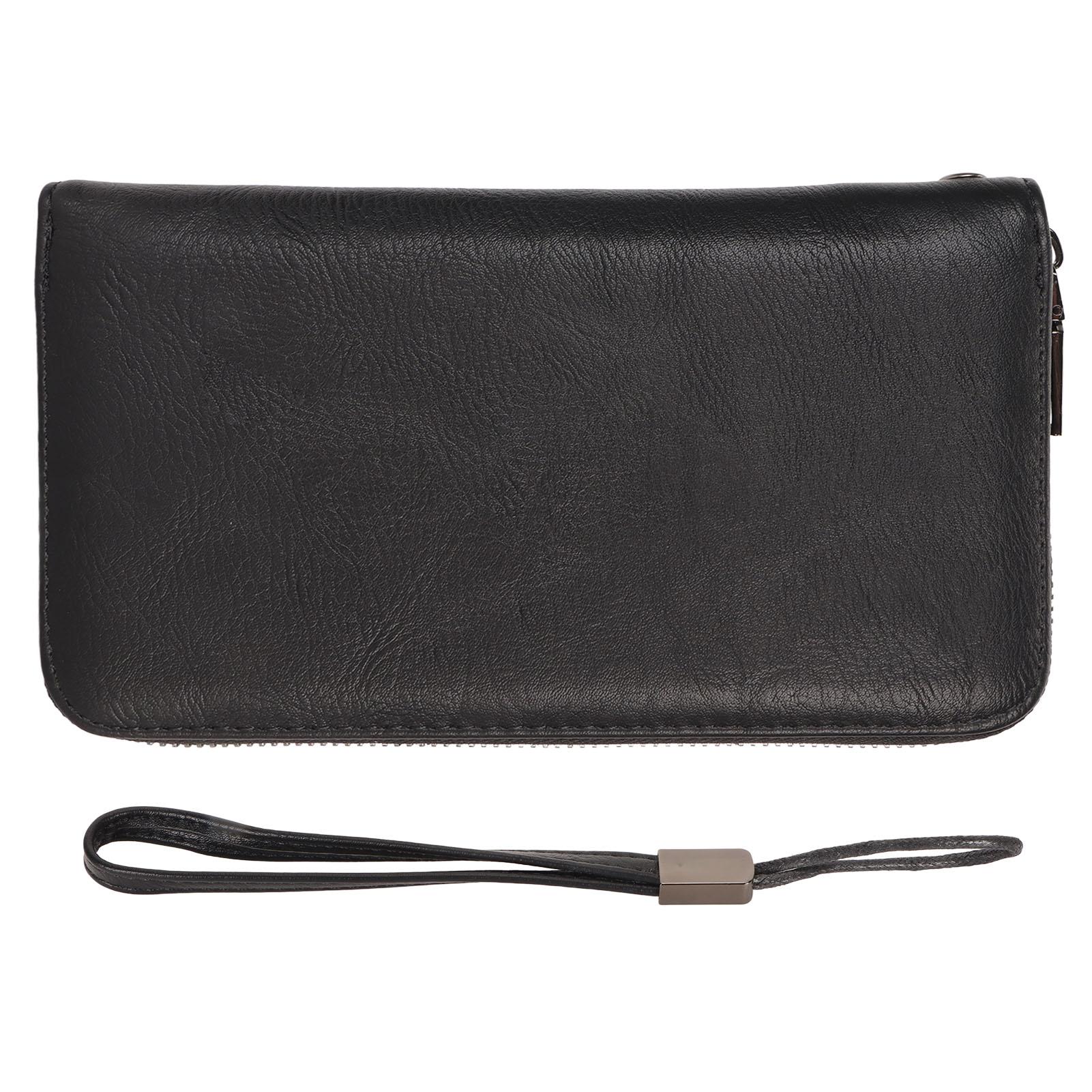 

Кошелек для кредитных карт 36 отделений для карт, безопасный длинный чехол из искусственной кожи с ремешком для руки для удостоверения личности Black