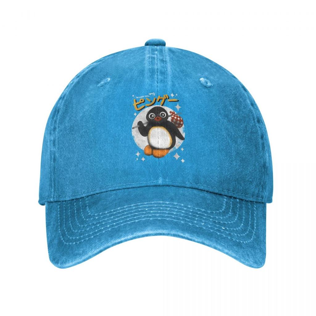 Șapcă de baseball vintage The Pingu Show pentru femei unisex, din bumbac învechit, pălărie snapback, pălărie cu desene animate cu pinguin, șapci de călătorie în aer liber.