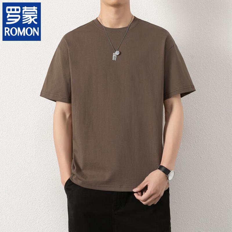 ROMON Men's Summer Lightweight Crew Neck Cotton T-Shirt