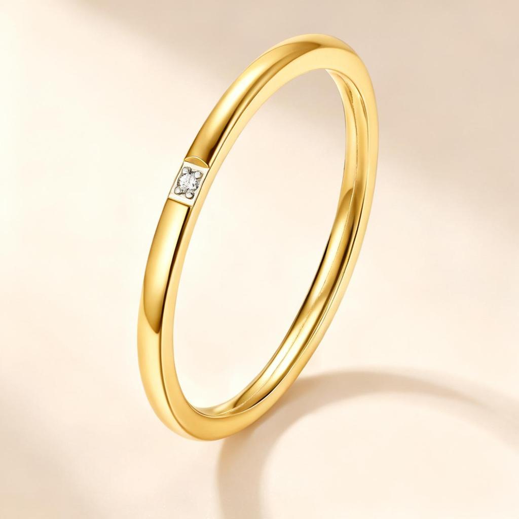 Luxe Dames RVS Ring: Elektrogeplateerd titanium, vervaagt niet, veelzijdig ontwerp