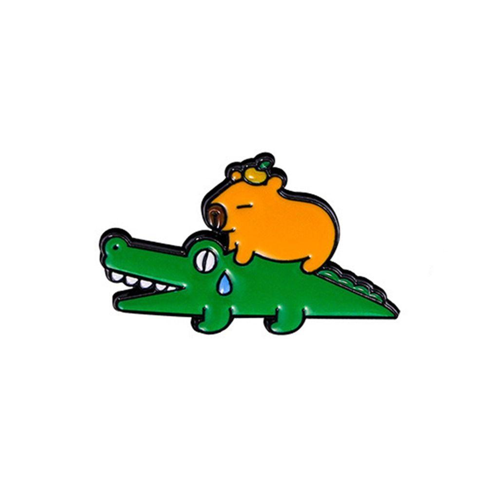 Zinc Zinc Alloy Animal Badge Cute Cartoon Pin Cool Capybara Brooch  Class Reward