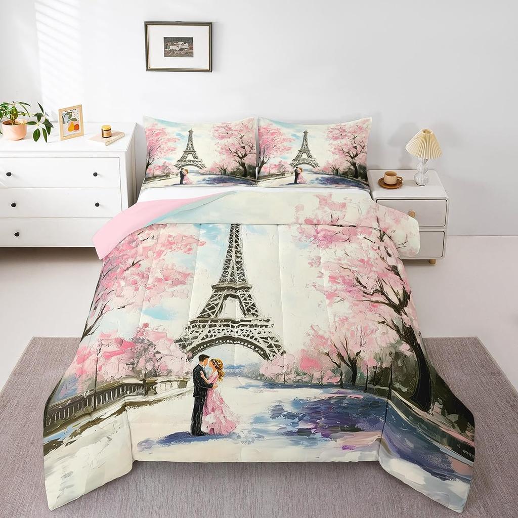 Erosebridal Horse Quilt Twin Size, Farmhouse Western Cowboy Cowgirls Duvet Insert for Kids Boys Girls Teens, Cartoon Kawaii Horse Bedding Se
