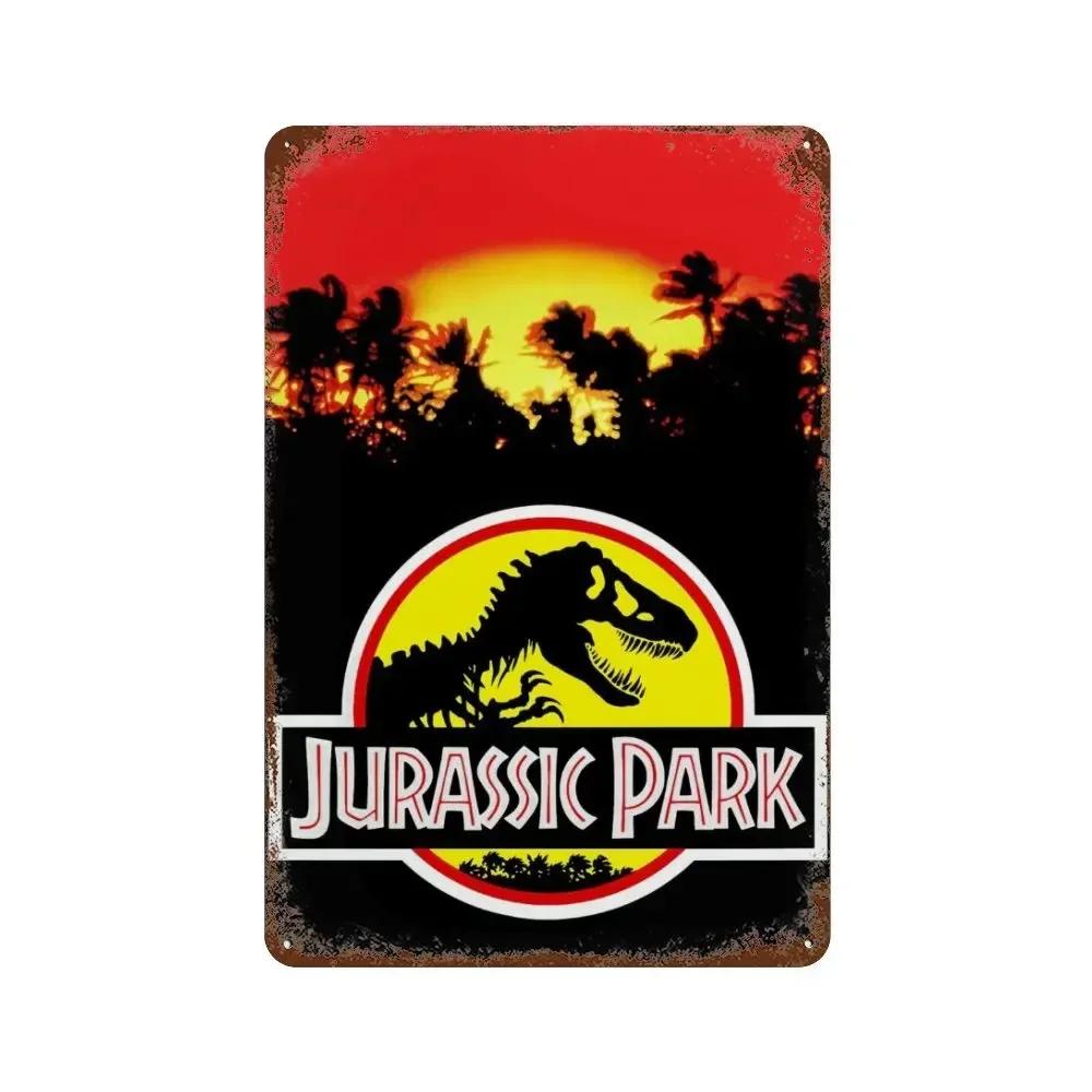 Jurassic Park Dinosaur Science Fiction Movie Sign Decor Metal Plate Poster Vintage Tin Sign Garage Man Cave Plaque Decoration