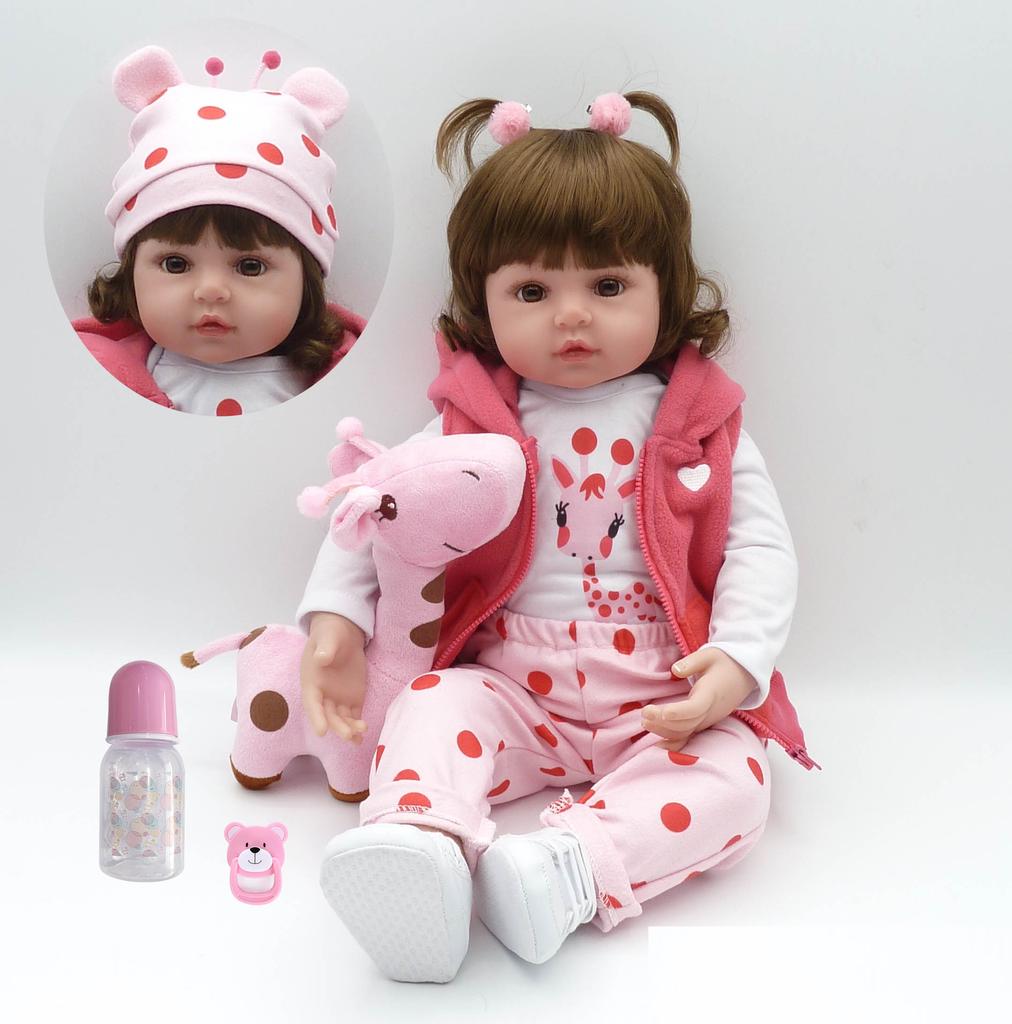 

Кукла Bebes Reborn 48 см, мягкие силиконовые куклы Reborn для малышей с одеждой None