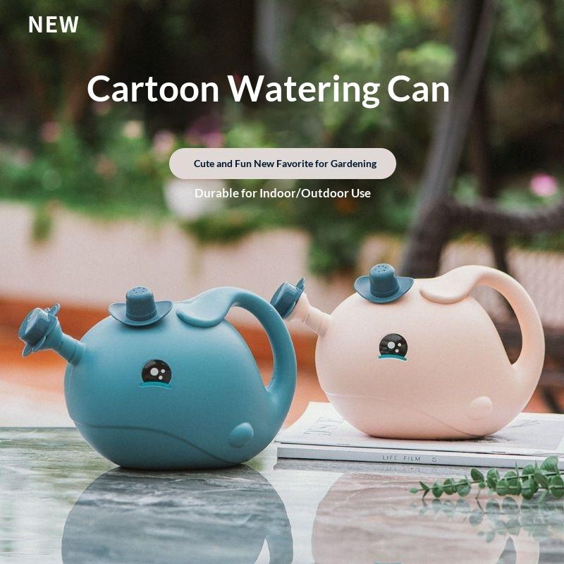 2200Ml Outdoor Flower Plant Kids Watering Can Cartoon Whale Children Watering Pot Cute Home Gardening Irrigation