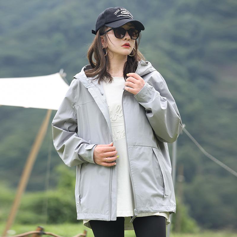 Niaojia Men's and Women's Same Style Seamless Rubber Jacket Fully Heat-sealed Outdoor Mountaineering Clothing Loose Hooded Jacket