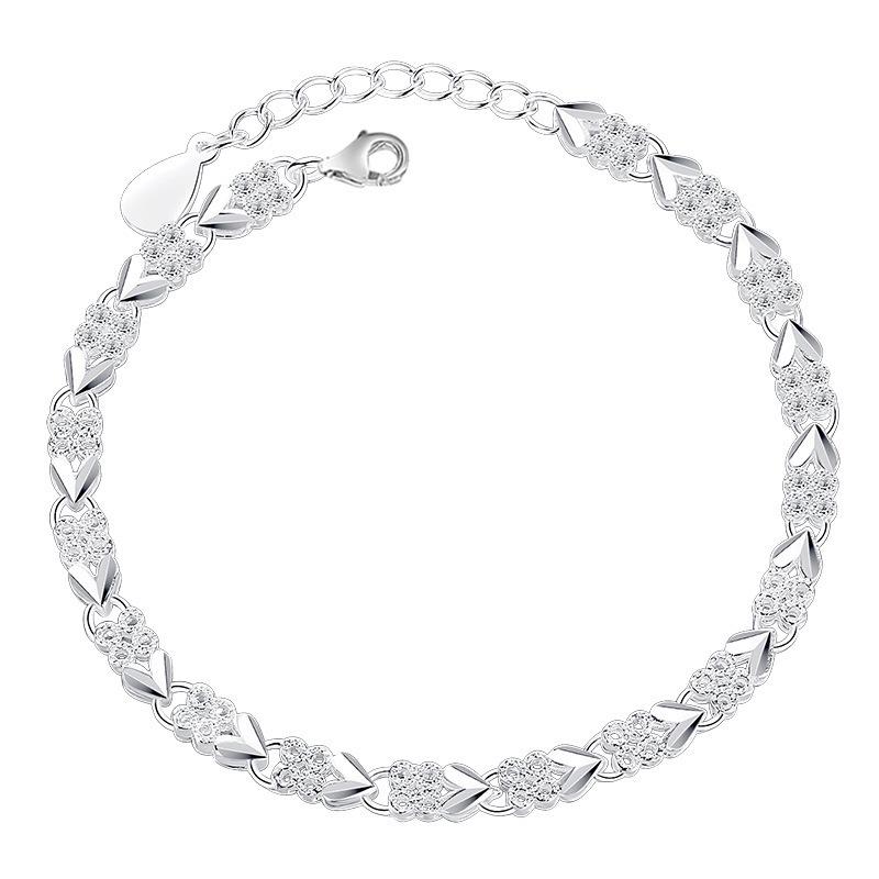 Creative XO Heart Bracelet for Women: S925 Silver, Korean Style, Versatile Fashion Accessory