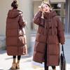 Winter Thick Cotton Korean Style Loose Fit Long Sleeve Hooded Puffer Coat