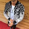 Pánská móda podzimní nový kabát na zip Pánský 3D tisk ležérní top pánský kabát na podzim a zimu