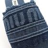 Excellent MIUMIU Sandals Logo Denim Mule Slides Indigo blue Women 36.5 5XX554 Used