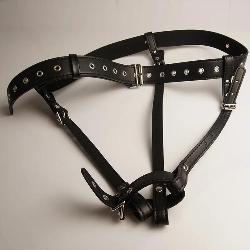 2025 Chastity Forced Orgasm Belt for Vibrator,Leather Bondage Strap-on Harness,Strapon Magic Wand Massager,Sex Toys for Women