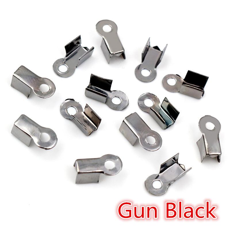 200pcs/lot Cove Clasps Cord End Caps String Ribbon Leather Clip Tip Fold Crimp Bead Connectors For DIY Jewelry Making Findings