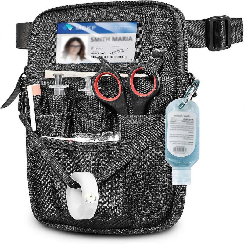 Nurse Fanny Pack, Medical Equipment Organizer Pouch, Utility Waist Bag for Stethoscopes, Dressing Scissors and Other Medical Supplies, (Black) Ternel