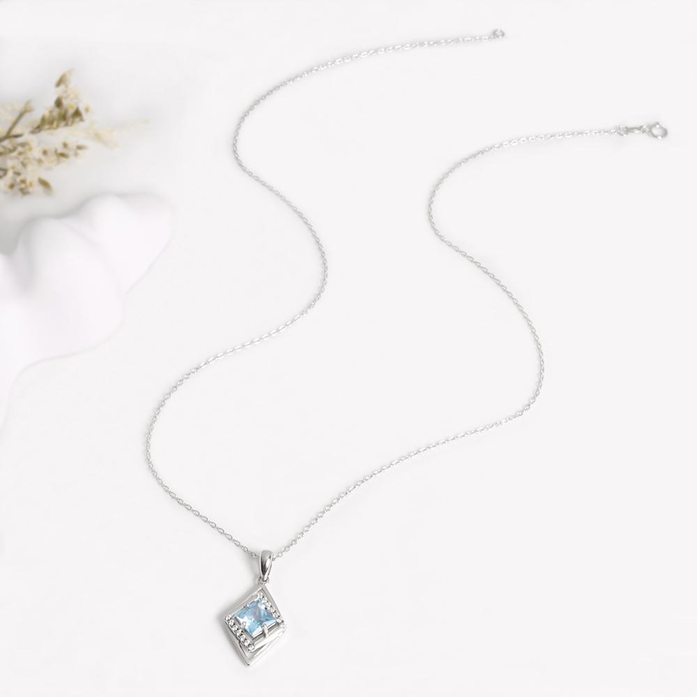 Gorgeous November Birthstone Natural Sky Blue Topaz Ring Earrings Necklace Jewelry Set 925 Silver Women Banquet & Wedding Gift