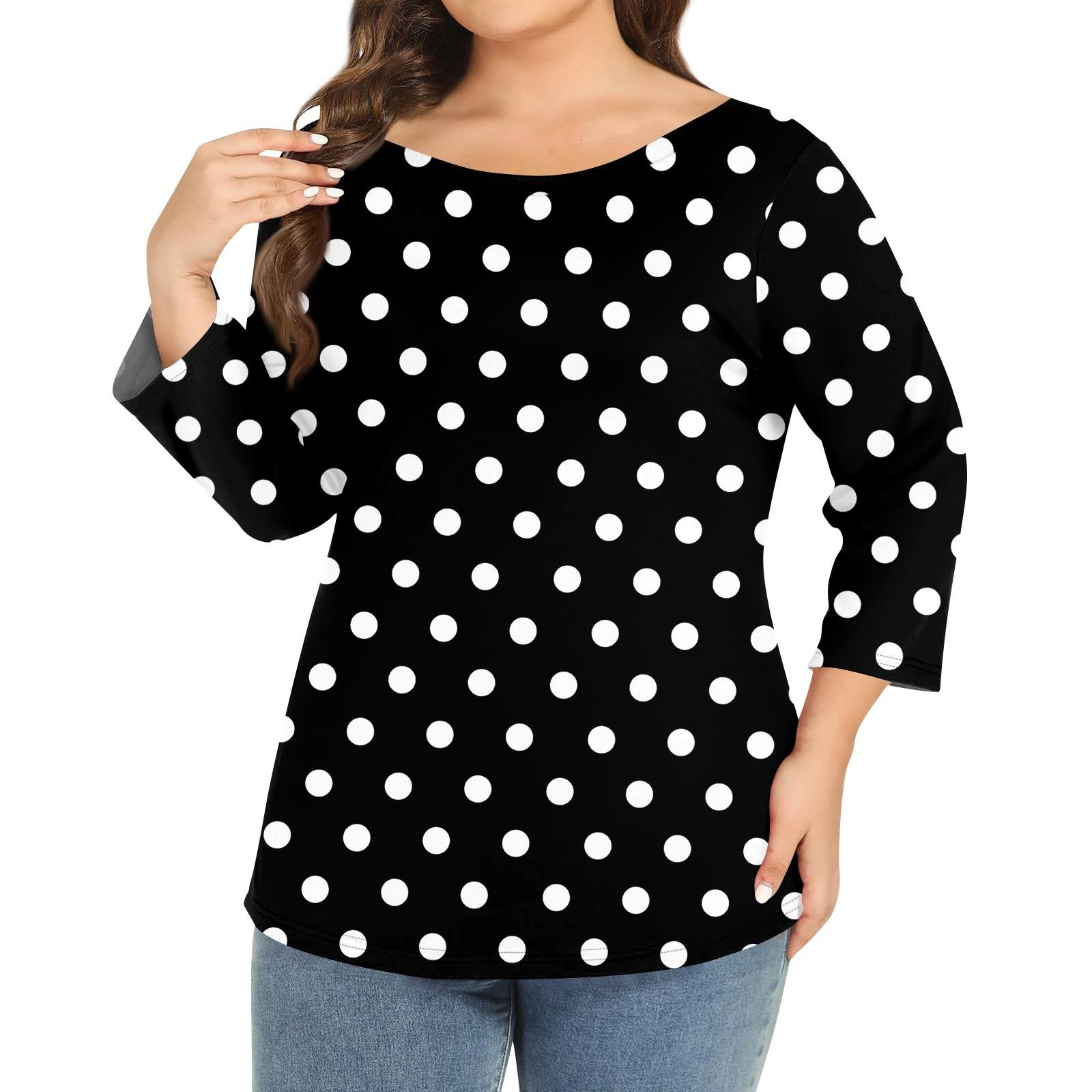 

Жіноча модель великого розміру з круглим вирізом та рукавом 3/4 однотонна кофта XXXL чорний