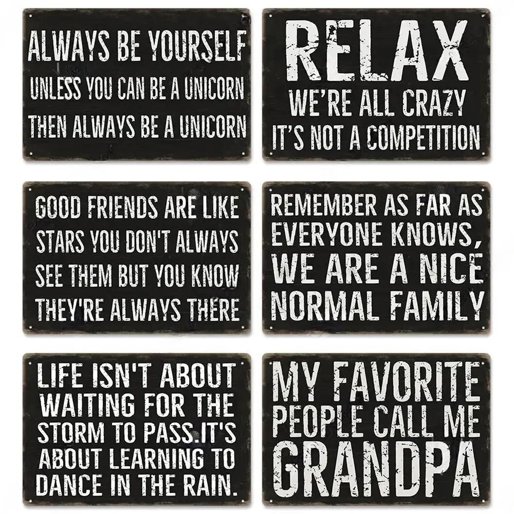 Sentence Vintage Plaque Metal Tin Signs Posters Decor Retro Wall Art Room Decoration for Home Family Bar Club