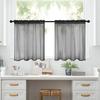 2Pcs/set Short Curtains Solid Color Half Window Curtain Sheer Tier Curtain for Living Room Bedroom Bathroom Kitchen(L76cm*H92cm)