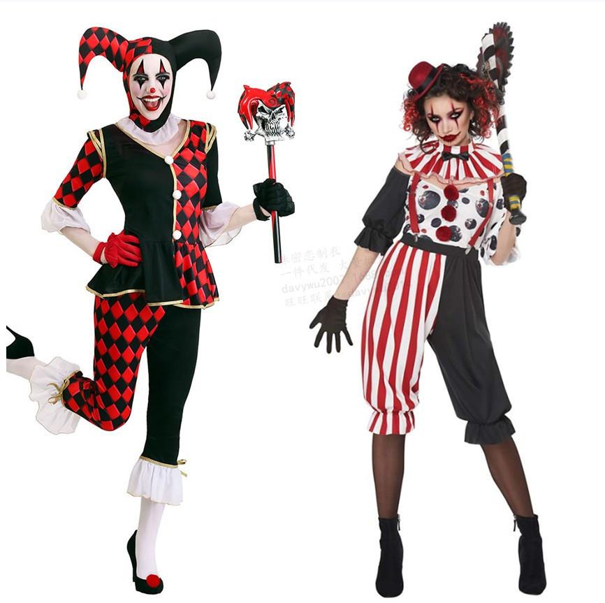 Game Theme Jester Costume For Women Adult Halloween Cosplay With Material For Stage Performances