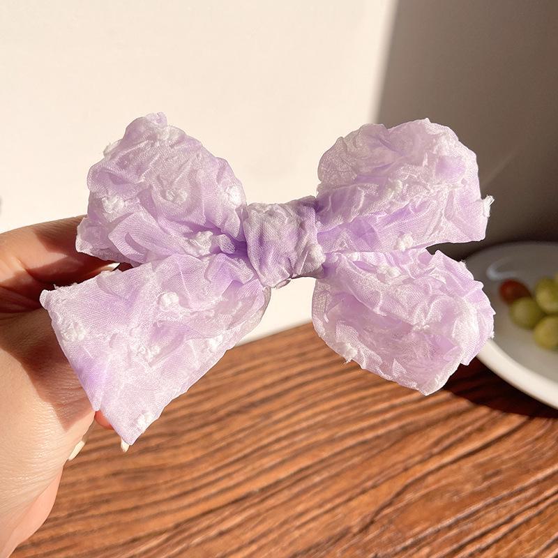 

Заколка-бантик в корейском стиле «Принцесса» — милый и свежий сетчатый головной убор F1260 лавандовый