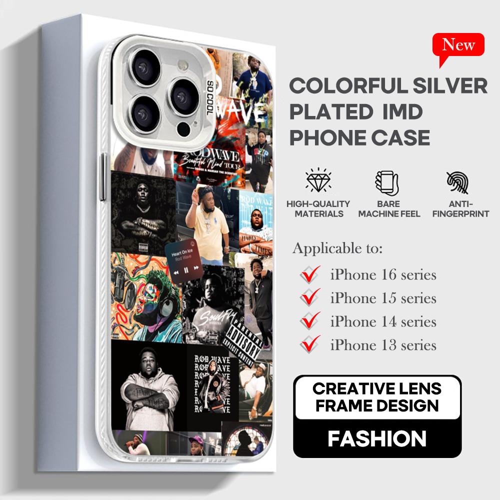 Rod Wave Rapper Phone Case White IMD Colorful Silver Suitable soft case for iPhone 16 15 14 13 12 11 XS Pro Max