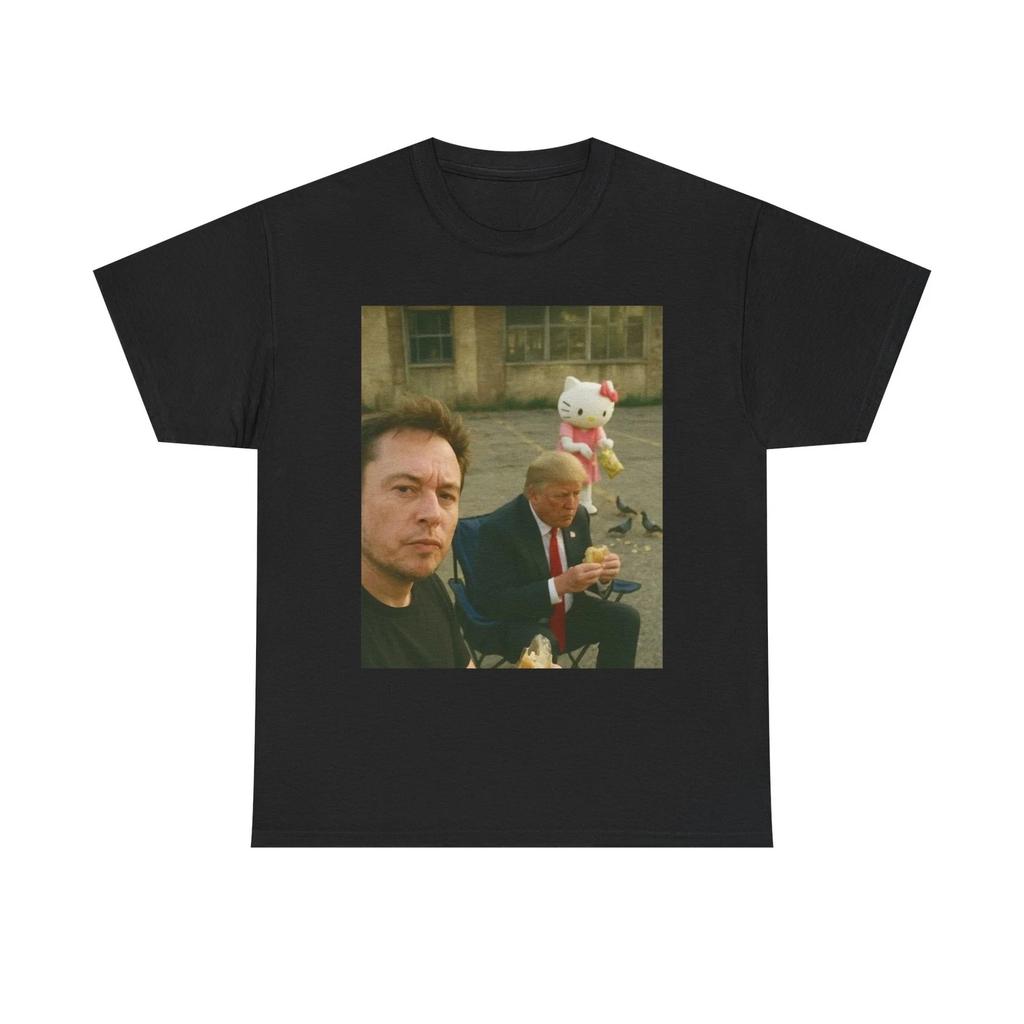 Trump And Elon Funny Graphic T Shirt Humor Selfie Unisex Heavy Cotton Tee